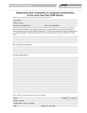 Land Use Plan Modification Form