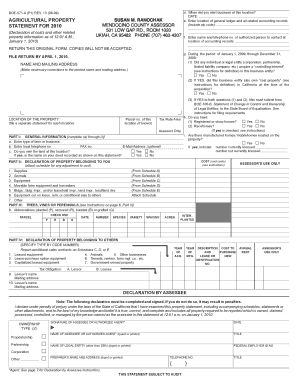 California Agricultural Property Statement