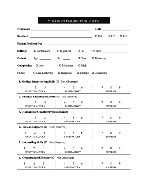 Mini-Clinical Evaluation Exercise Form