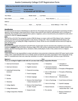 CLEP Registration Form