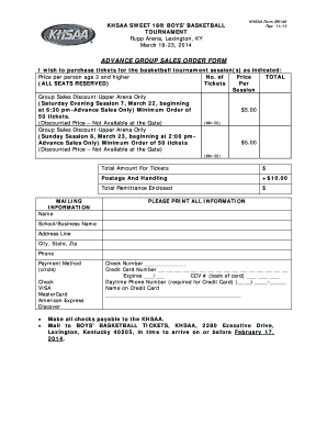 ADVANCE GROUP SALES ORDER FORM - khsaa