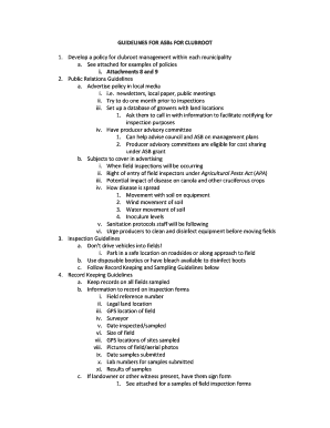Clubroot Inspection Form