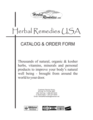 Herbal Remedies Catalog and Order Form