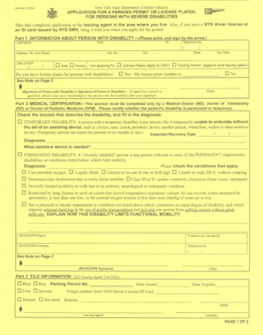 New York Disability Parking Permit Application