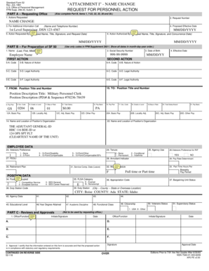 US Federal Request for Personnel Action