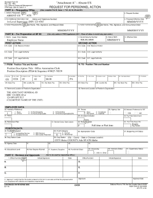 US Federal Request for Personnel Action Form
