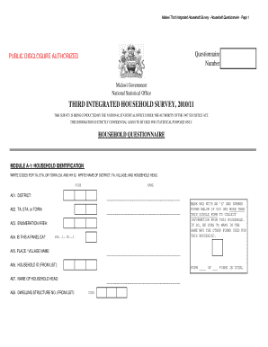 Malawi Third Integrated Household Survey Questionnaire