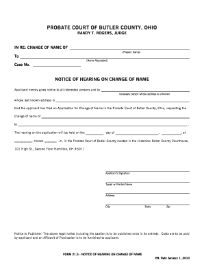 Ohio Change of Name Notice