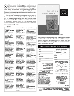 Exploring Agrodiversity Book Order Form