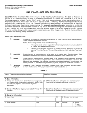 Wisconsin Kinship Care Case Data Collection Form