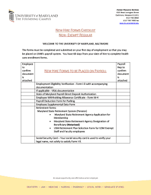 New Hire Forms Checklist