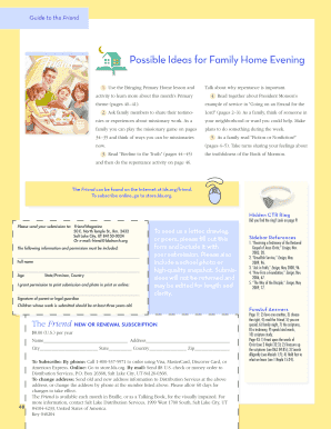 Friend Magazine Subscription Form