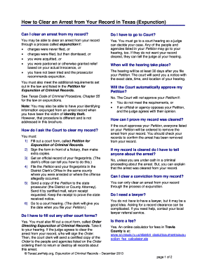 Texas Expunction Petition