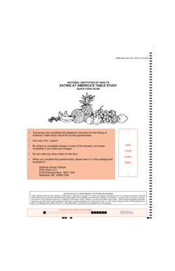 Eating at America's Table Study Questionnaire