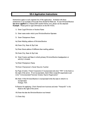 US Federal SS-4 Application
