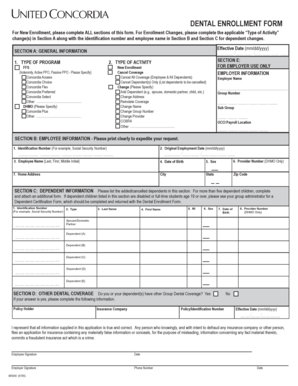 Dental Enrollment Form