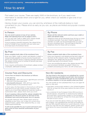 Surrey Adult Learning Enrolment Form