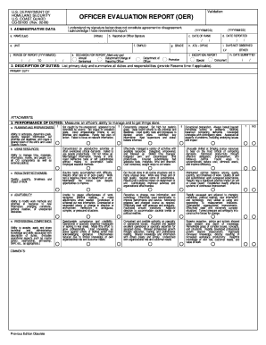 US Coast Guard Officer Evaluation Report