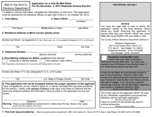 California Vote-By-Mail Ballot Application