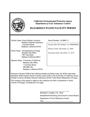 LBNL Permit Modification Approval Letter - the Department of Toxic ... - dtsc ca