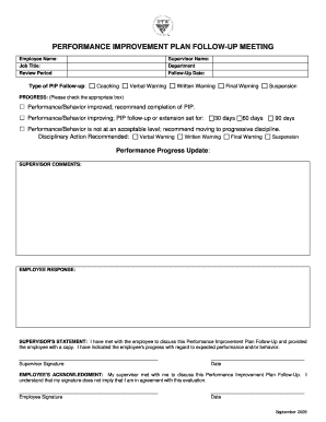 PERFORMANCE IMPROVEMENT PLAN FOLLOW-UP MEETING - bIPFWb - new ipfw