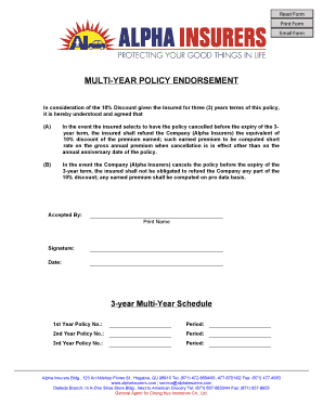 Multi-Year Policy Endorsement