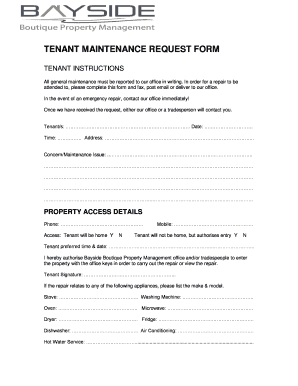 tenant repair request form template under fontanacountryinn com