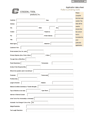 Ppe sign out sheet template - Roller burnishing tools COGSDILL TOOL