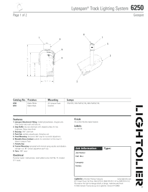 Fillable Online Lytespan Track Lighting System 6250 Lightolier Fillable Online Lytespan Track Lighting