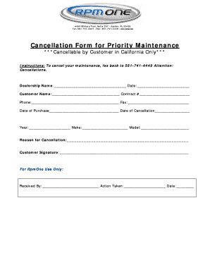 Cancellation Form for Priority Maintenance - rpmonecom