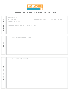 Annual meeting minutes template - MAWSA CS&CG MEETING MINUTES TEMPLATE