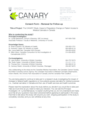 Follow up email after resume submission - Follow-up consent form - CANARY Study - canarystudy