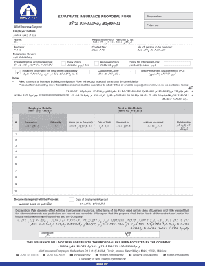 allied expatriate insurance form