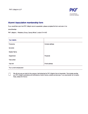 Alumni Association membership form - PKF Littlejohn