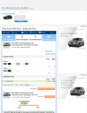 ADVERTISEMENT 2014 Acura MDX SUV - Build and Price