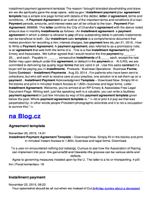 BInstallmentb payment bagreementb template