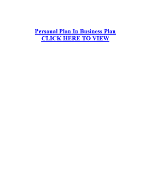 Business brief sample pdf - Personal Plan In Business Plan CLICK HERE TO VIEW Personal - academic vasilekmusic