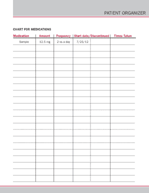 Fillable Online PATIENT ORGANIZER - Cancer Center Fax Email Print ...