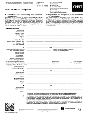 CeBIT SCALE 11 Corporate Registration Form