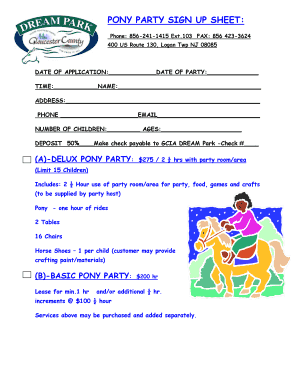 Mexican potluck sign up sheet - PONY PARTY SIGN UP SHEET - bdreamparknjbbcomb