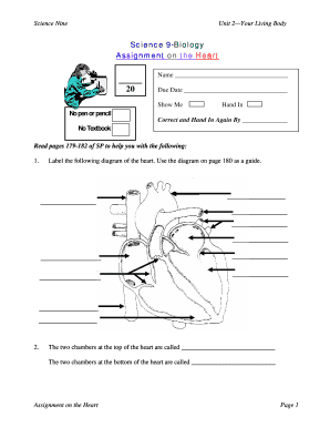 Science 9-Biology Assignment on the Heart - colgur chemistry