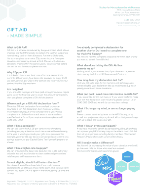 Handball score sheet - GIFT AID - MADE SIMPLE - mpssocietyorguk