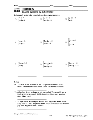 6 2 Practice Substitution Answer Key With Work - Fill Online, Printable,  Fillable, Blank | pdfFiller