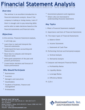 Financial Statement Analysis - Business Seminars by ...