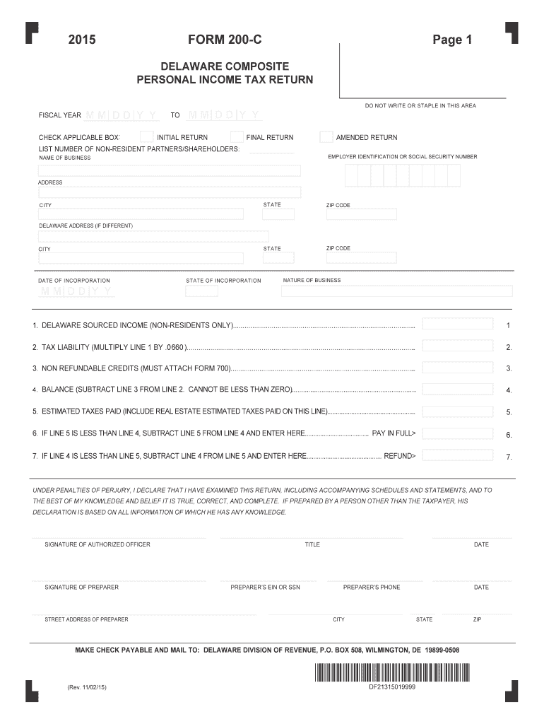 form 200c 2015 Preview on Page 1