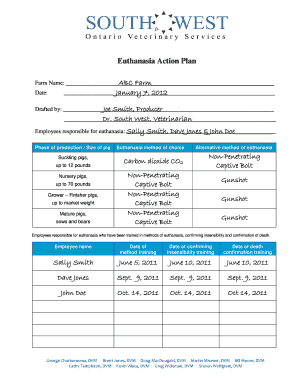 Parenting plan examples - Euthanasia Action Plan Example