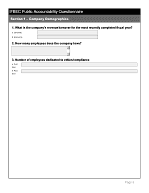 Fillable Online ifbec BIFBECb Public Accountability Questionnaire Fax ...