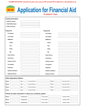 Application for Financial Aid - bMCNSb-Home - mcns