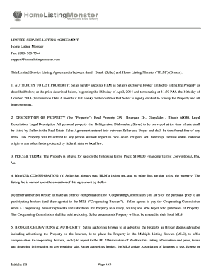 How to write fir application against someone - This Limited Service Listing Agreement is between Sarah Biank (Seller) and Home Listing Monster ("HLM") (Broker)