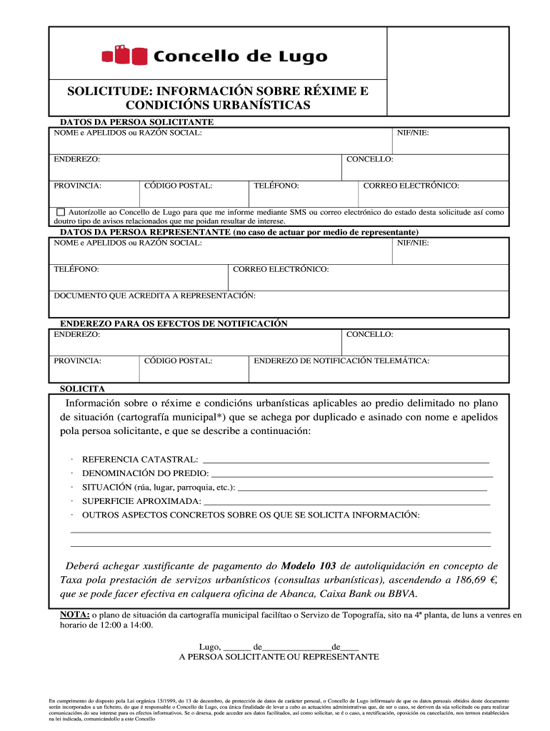 SOLICITUDE INFORMACIN SOBRE RXIME E CONDICINS URBANSTICAS Vista previa en la página 1